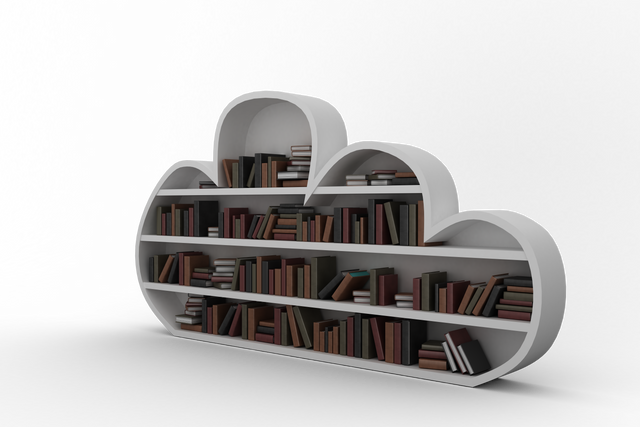 Cloud Shelf with Books Illustration on Transparent Background - Download Free Stock Videos Pikwizard.com