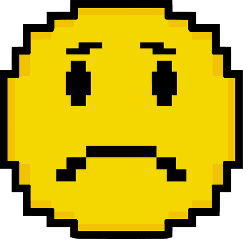 sad pixel art emoticon on transparent background - Download Free Stock Videos Pikwizard.com