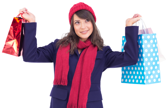 Woman Smiling Holding Shopping Bags Transparent Background - Download Free Stock Videos Pikwizard.com