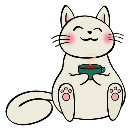 Stylized Cozy Cat Holding Cup on Transparent Background - Download Free Stock Videos Pikwizard.com