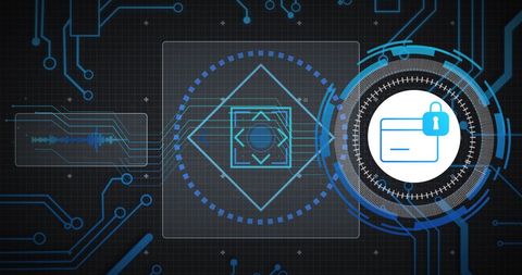 Secure Digital Interface with Lock and Data Elements - Download Free Stock Images Pikwizard.com