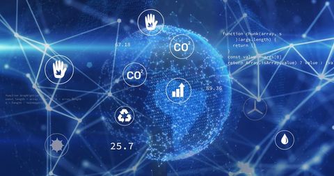 Global Network with Futuristic Data Visualization - Download Free Stock Images Pikwizard.com