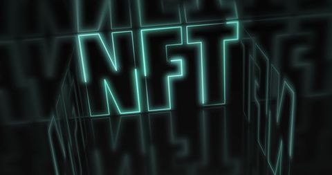 Glowing Green NFT Text Digital Finance Background - Download Free Stock Images Pikwizard.com