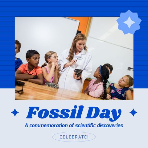 celebrating fossil day with engaged young students and teacher - Download Free Stock Templates Pikwizard.com