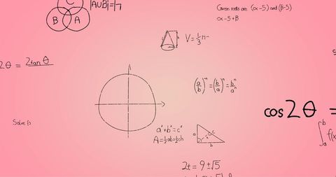Math Formulas Sketch on Pink Background for Study and Education - Download Free Stock Images Pikwizard.com