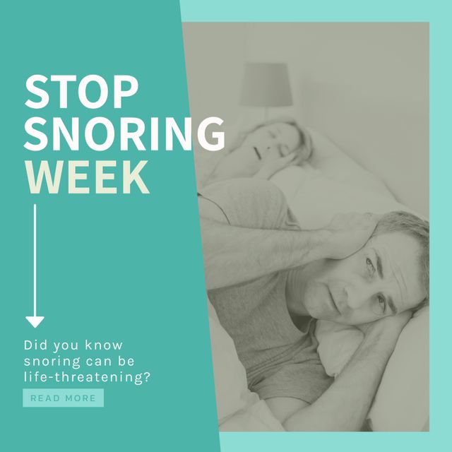 Promotional Poster Highlighting Stop Snoring Week Initiative - Download Free Stock Templates Pikwizard.com