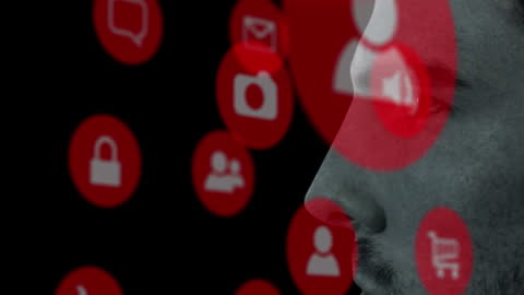 Digital Icons Illustrating Online Communication Concept