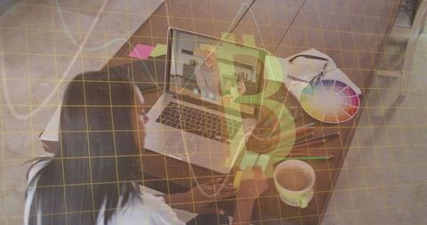 Remote Work Video Call with Bitcoin Financial Analysis