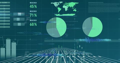 Digital Global Data Analysis and Binary Code Interface - Download Free Stock Images Pikwizard.com