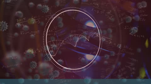 Abstract Digital Sphere with Mathematical Formulas Animation