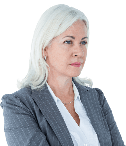 Transparent Senior Businesswoman with Confident Expression