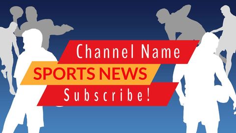 Dynamic Sports News Channel Template with Exciting Athlete Silhouettes - Download Free Stock Templates Pikwizard.com