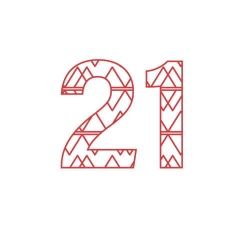 geometric patterned red 21 number on transparent background - Download Free Stock Videos Pikwizard.com