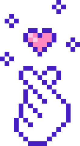 Pixel Art Finger-Heart Gesture with Pink Heart and Blue Sparkles on Transparent Background - Download Free Stock Videos Pikwizard.com