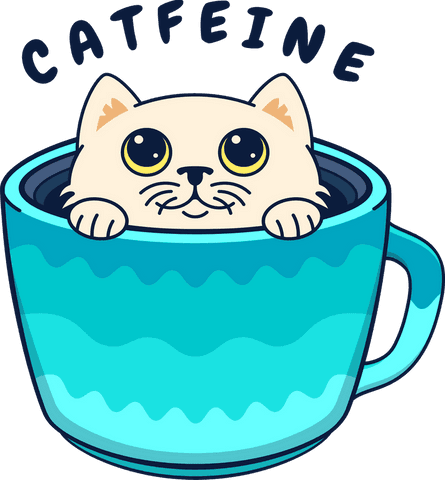 cat peeking from turquoise cup illustration on transparent background - Download Free Stock Videos Pikwizard.com
