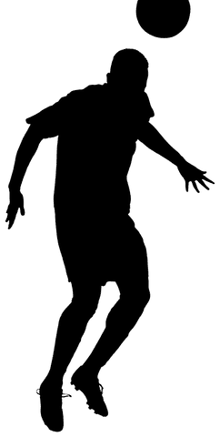 Silhouette of man performing sports on transparent background