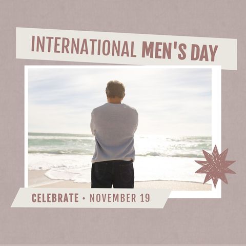 International Men's Day with Man Contemplating Ocean View - Download Free Stock Templates Pikwizard.com