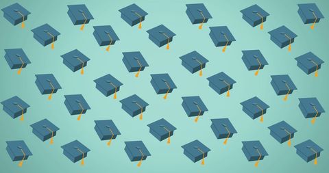 Back to School Sale Promotional Pattern with Caps and Green Background - Download Free Stock Images Pikwizard.com