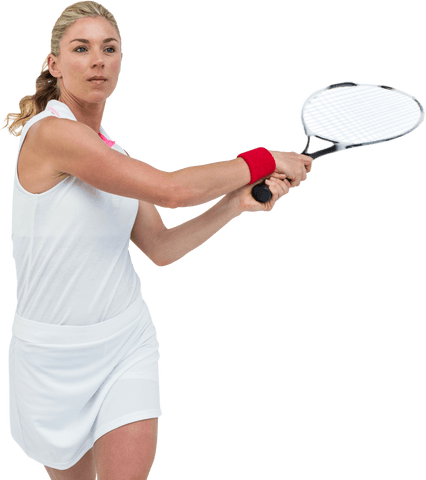 Athlete playing tennis isolated transparent background