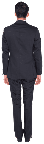 Back View Asian Businessman Standing on Transparent Background