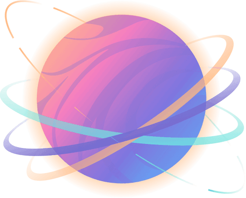 multicolored gradient planet with swirling ribbons on transparent background - Download Free Stock Videos Pikwizard.com