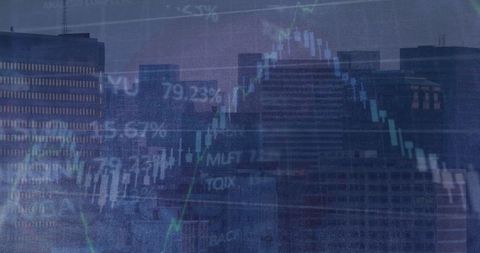 Digital Overlay of Financial Data and Urban Cityscape