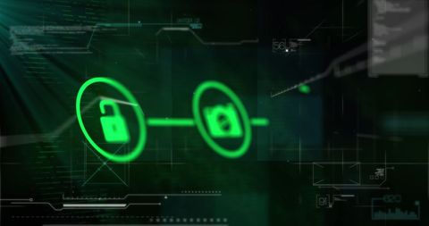 Digital Security Interface with Unlocking Symbol - Download Free Stock Images Pikwizard.com