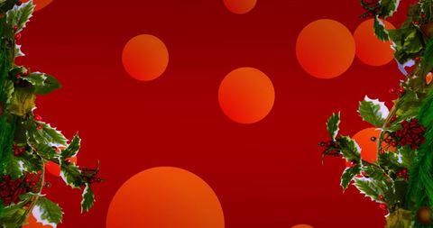 Festive Christmas Background with Holly and Fir Details - Download Free Stock Images Pikwizard.com