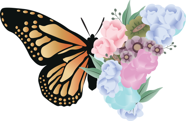 Beautiful Butterfly with Colorful Flowers on Transparent Background - Download Free Stock Videos Pikwizard.com