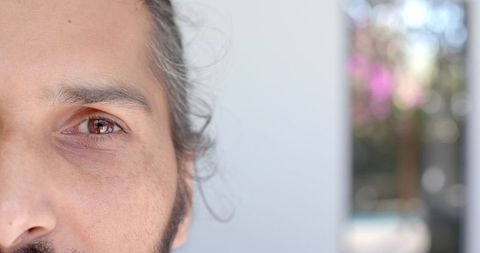 Close-up of male eye in natural light focused on vision