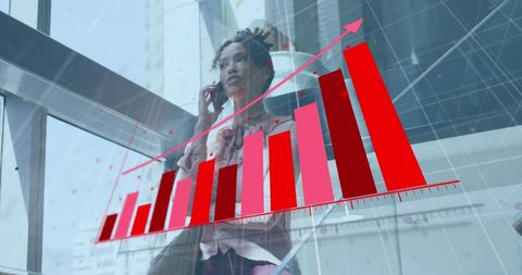 Businesswoman Strategizing Amidst Rising Financial Trends