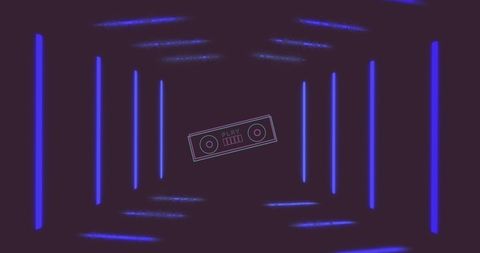 Retro Futuristic Media Interface with Neon Lights