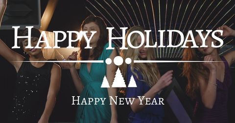 Festive Holiday and New Year Celebration Party Dancing