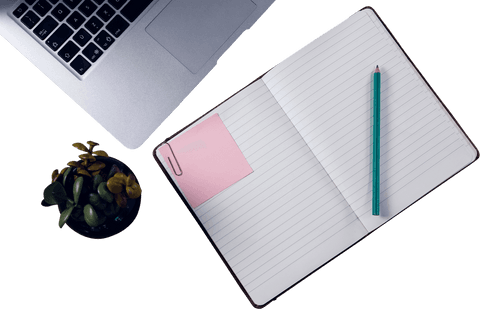 transparent layout with laptop, notebook, and succulent - Download Free Stock Videos Pikwizard.com