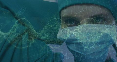 Innovative Health Science: Surgeon with Digital Data Overlay