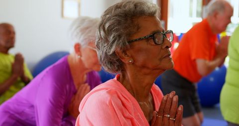 Diverse Seniors Engaging in Yoga Practice Focus and Unity - Download Free Stock Images Pikwizard.com