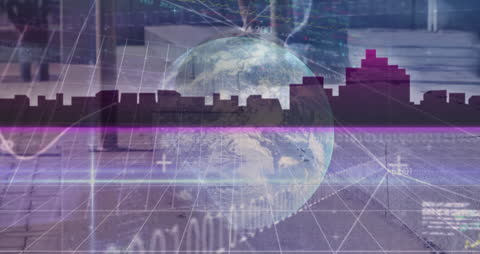 Abstract Global Tech Networking and Financial Data