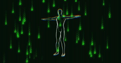 Human Body Surrounded by Binary Code, Digital Matrix Visualization - Download Free Stock Images Pikwizard.com