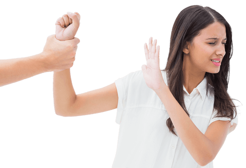 transparent image of woman resisting grasp on white background - Download Free Stock Videos Pikwizard.com