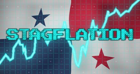Stagflation and Economic Analysis on Panama Flag Background