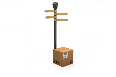 Transparent Delivery Concept with Road Sign and Cardboard Box - Download Free Stock Videos Pikwizard.com