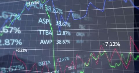 Dynamic Financial Data Visualization on Grid - Download Free Stock Images Pikwizard.com