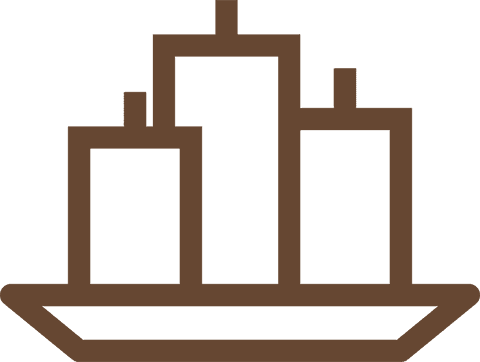 Minimalist trio of candles on oval stand transparent background