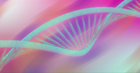 Abstract DNA Helix in Iridescent Colors Symbolizing Genetic Research