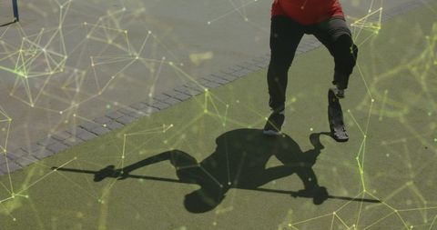 Paralympic athlete with running blade lifting weights