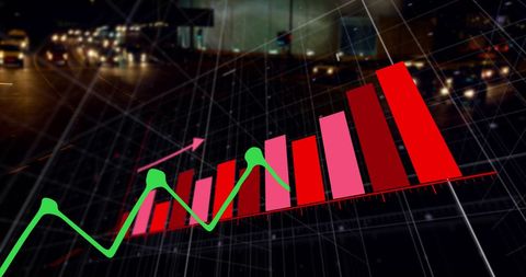 Futuristic Financial Growth Chart Over Urban Nightscape - Download Free Stock Images Pikwizard.com