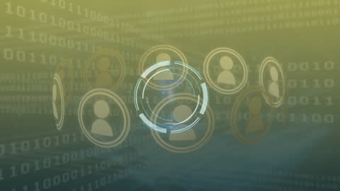 Digital Abstract Showing Data Processing with Icons