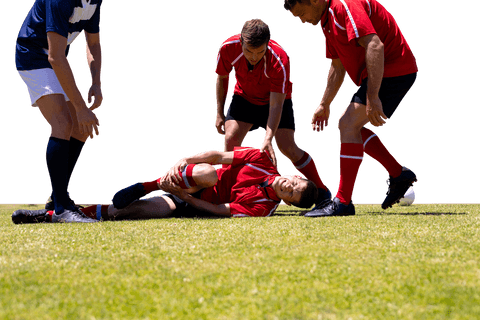 Football Players Assisting Injured Teammate on Transparent Background - Download Free Stock Videos Pikwizard.com
