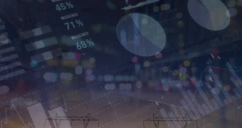 Night Time Electricity Grid with Analyzing Data Overlay