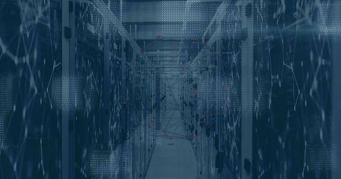 Advanced Server Room with Digital Network Connections Overlay - Download Free Stock Images Pikwizard.com